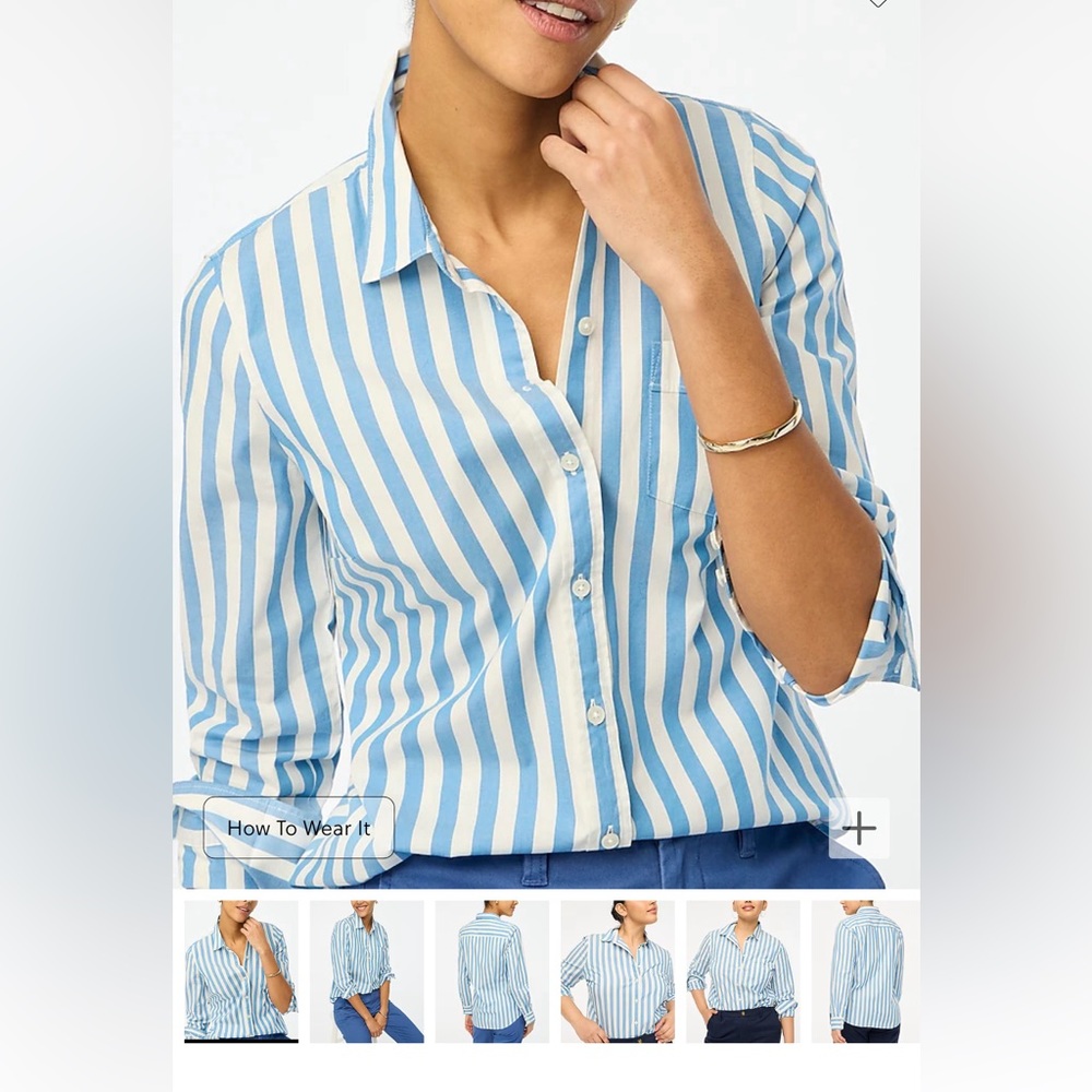 NWT J.Crew Lightweight Cotton Blend Shirt in Signature Fit - Sz Small
